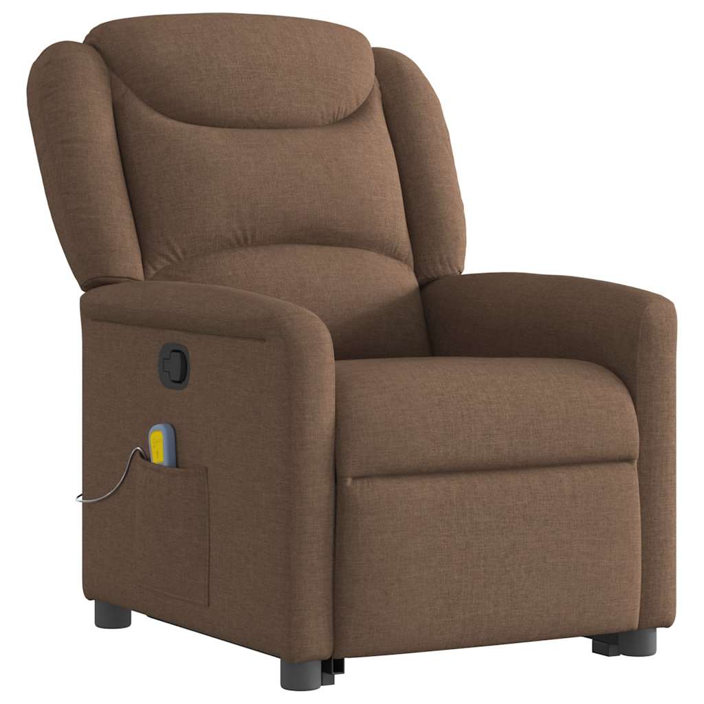 Fauteuil de massage inclinable Marron Tissu Fauteuils vidaXL