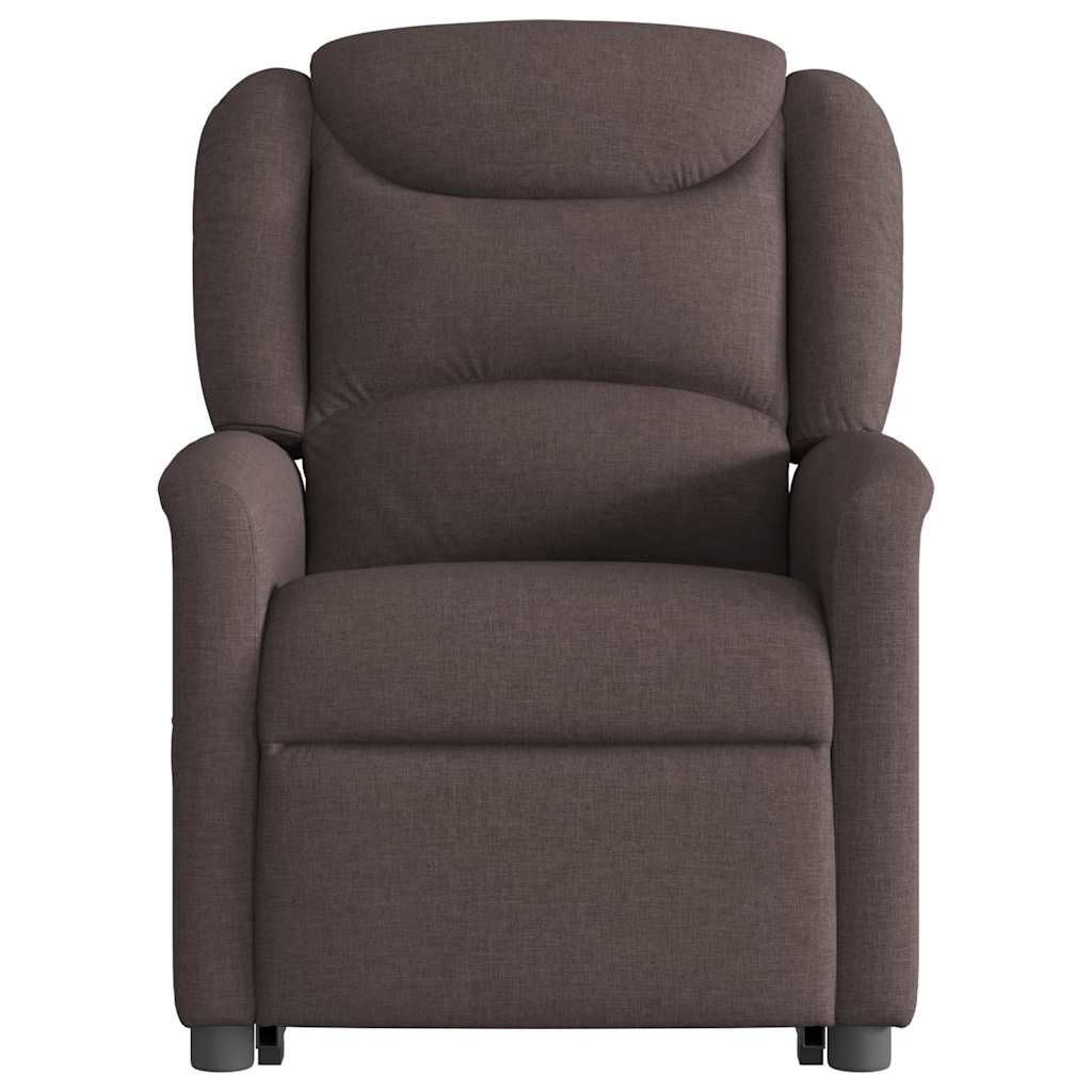 Fauteuil inclinable de massage Marron foncé Tissu Fauteuils vidaXL