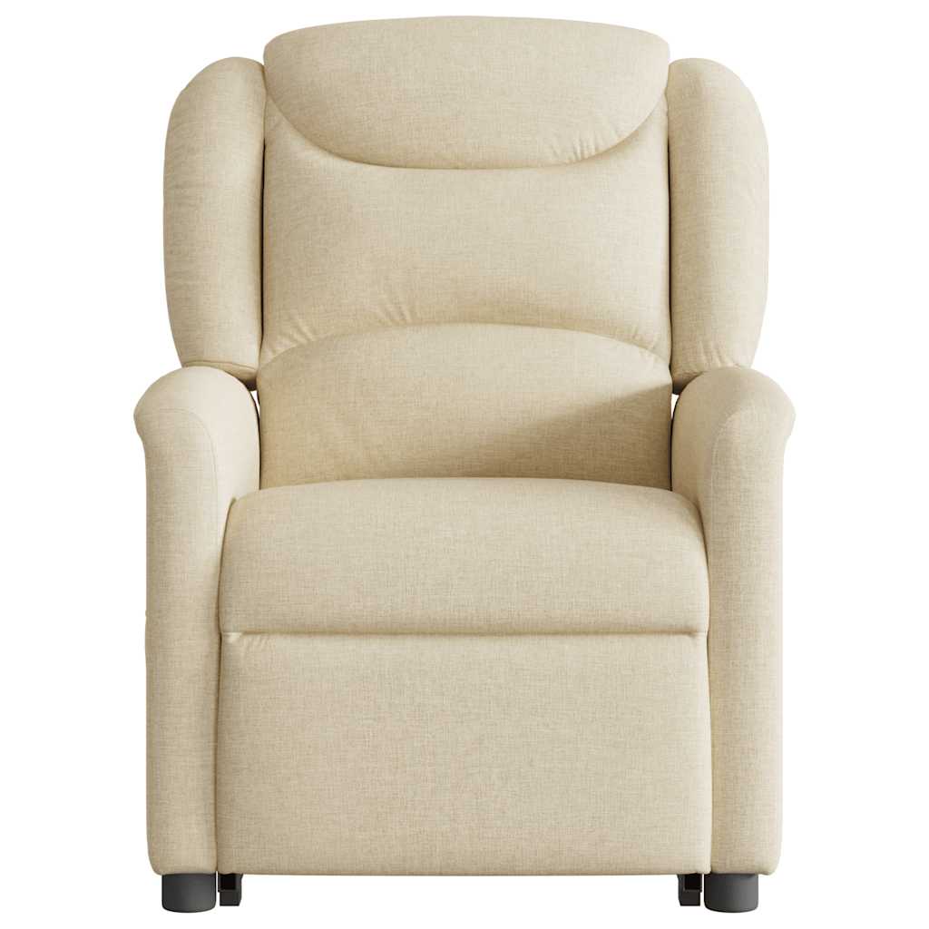 Fauteuil inclinable de massage Crème Tissu Fauteuils vidaXL