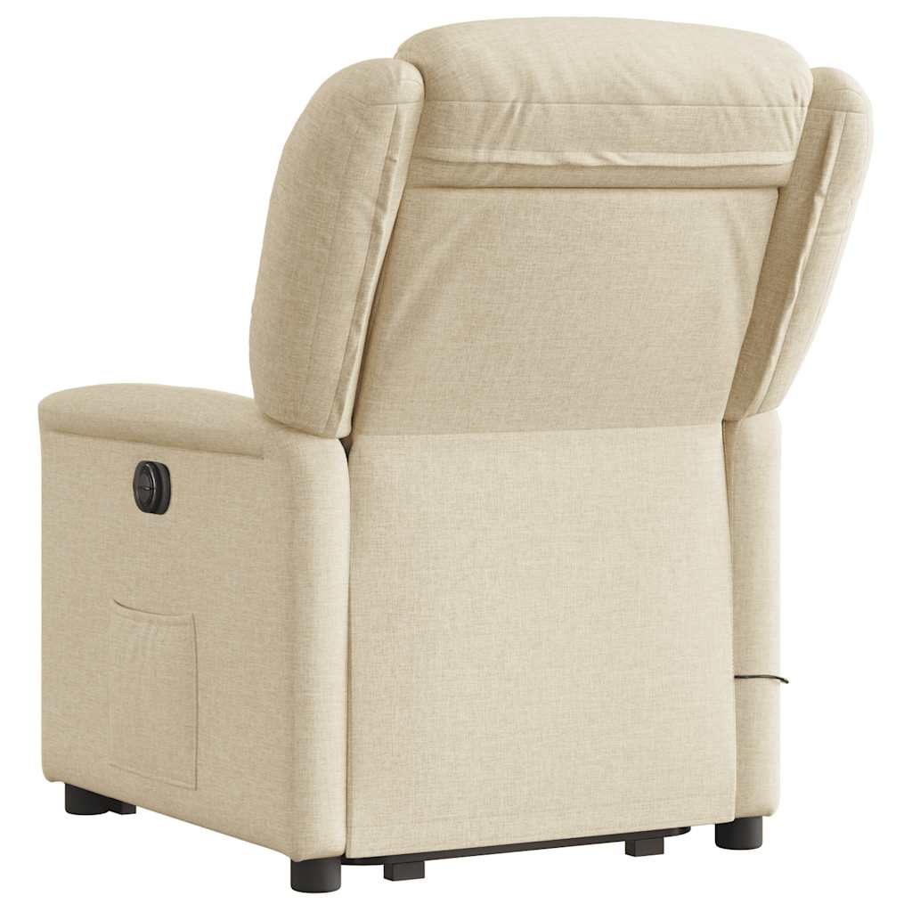 Fauteuil inclinable de massage Crème Tissu Fauteuils vidaXL