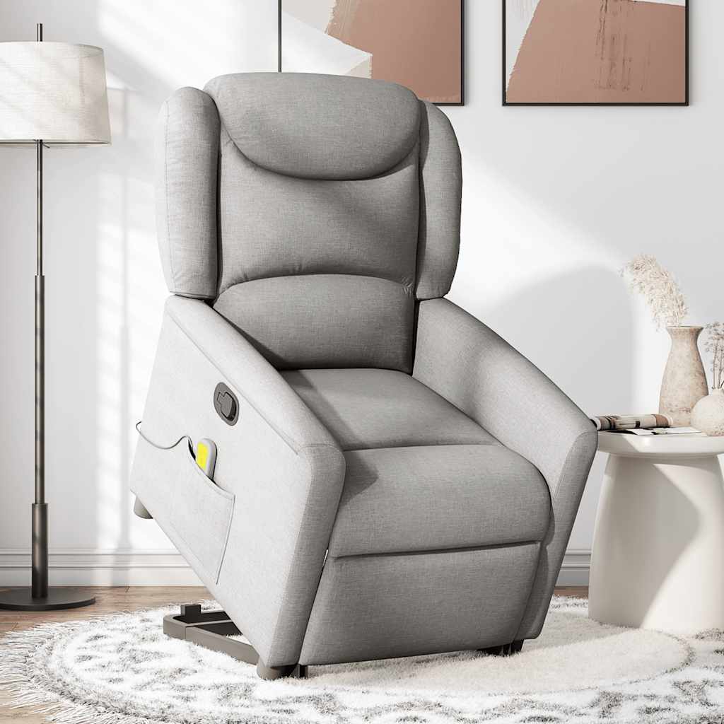 Fauteuil de massage inclinable gris nuage tissu Fauteuils vidaXL