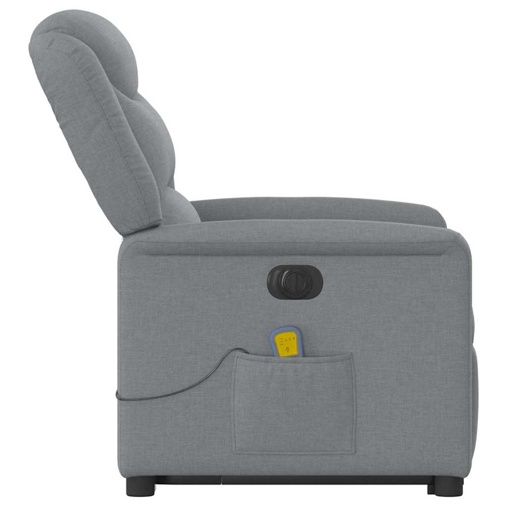 Fauteuil inclinable de massage électrique Gris clair Tissu Fauteuils vidaXL