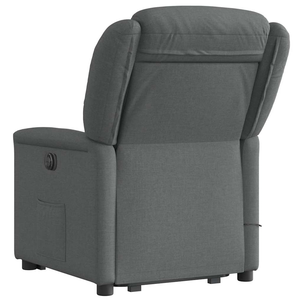 Fauteuil inclinable de massage électrique Gris foncé Tissu Fauteuils vidaXL