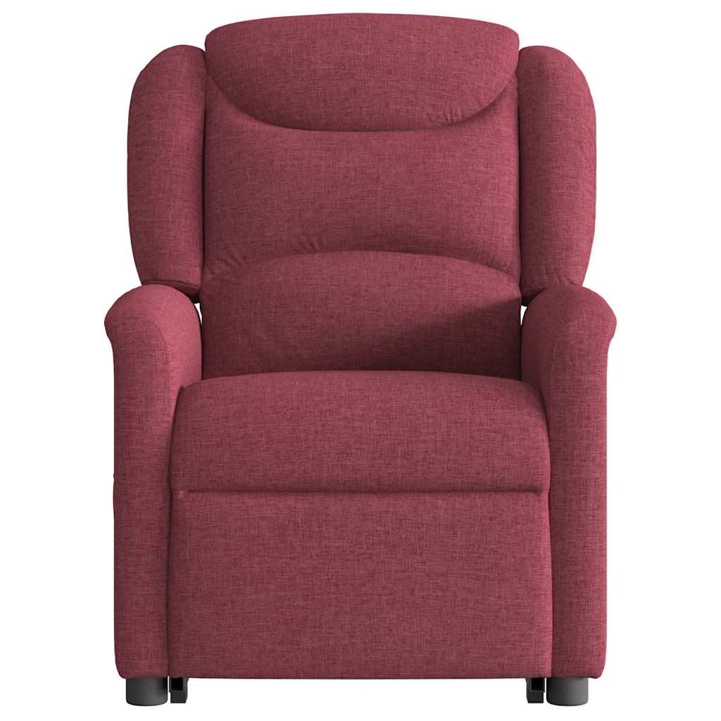 Fauteuil inclinable de massage électrique Rouge bordeaux Tissu Fauteuils vidaXL