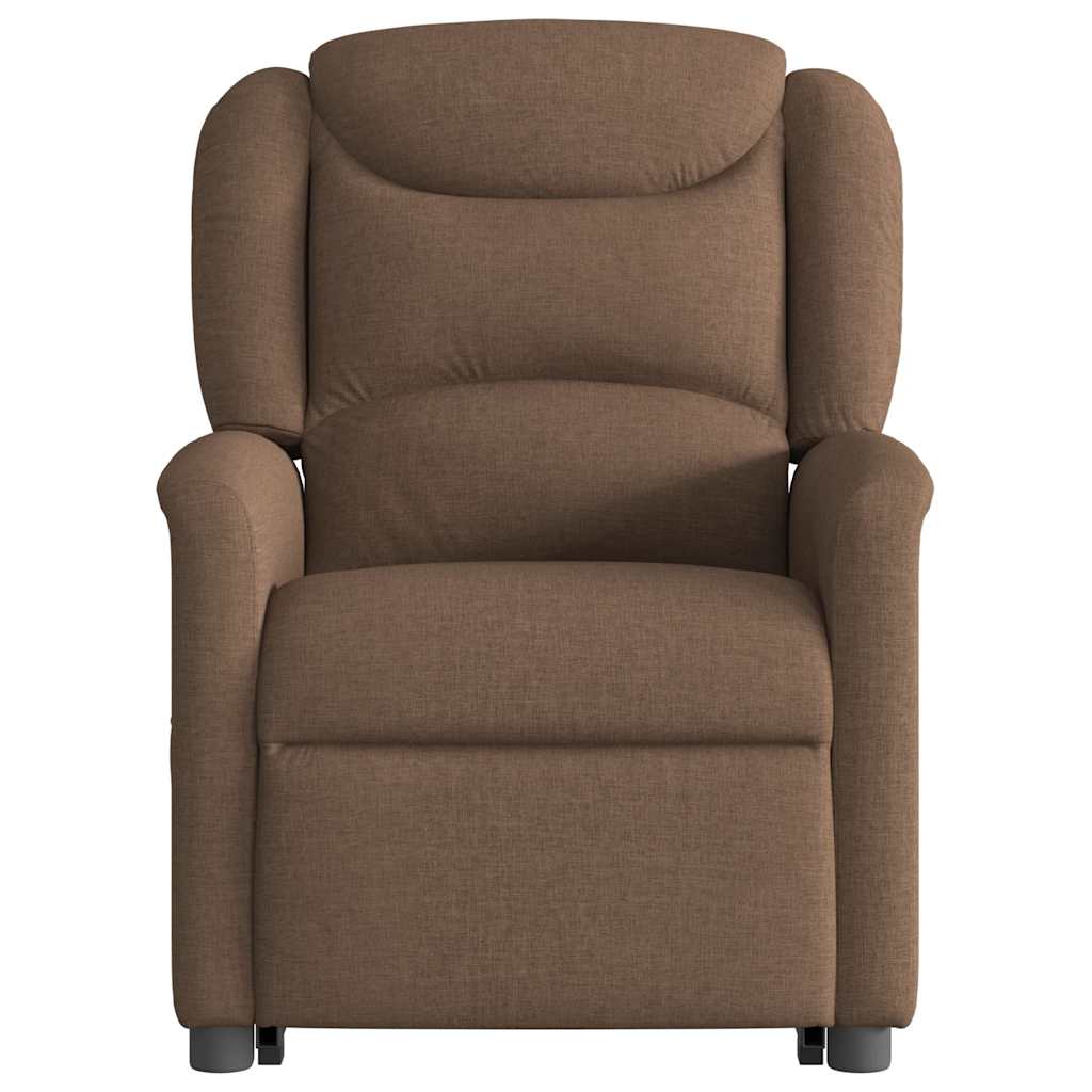 Fauteuil inclinable de massage électrique Marron Tissu Fauteuils vidaXL