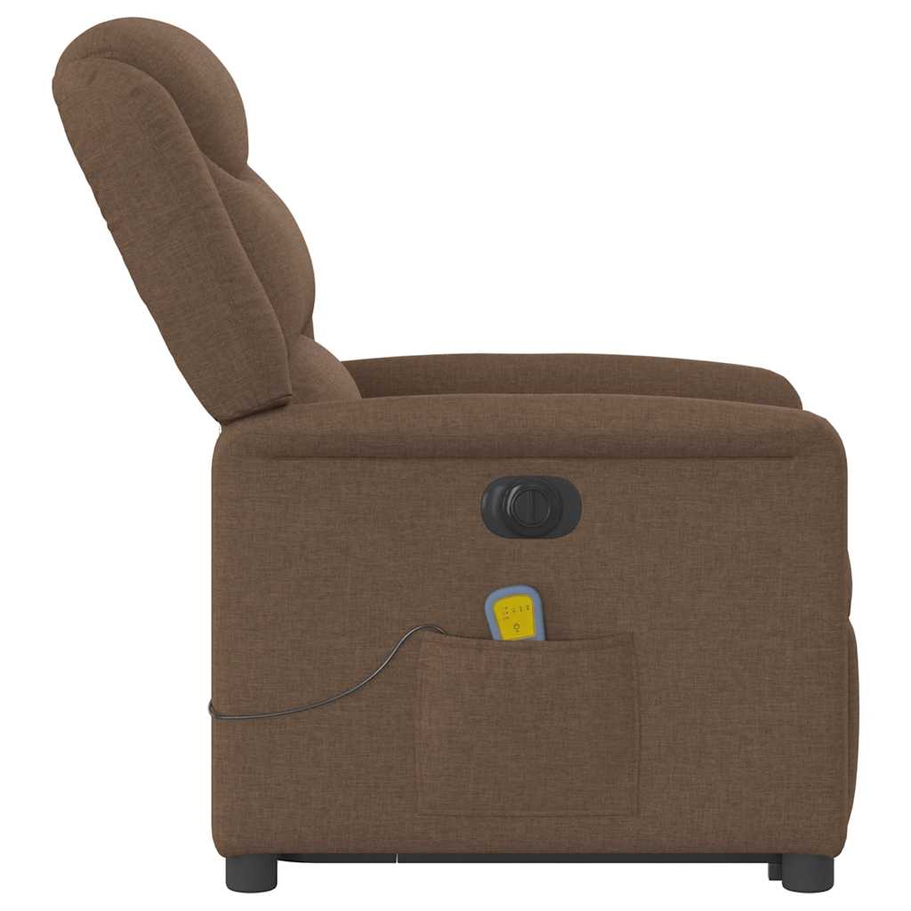 Fauteuil inclinable de massage électrique Marron Tissu Fauteuils vidaXL