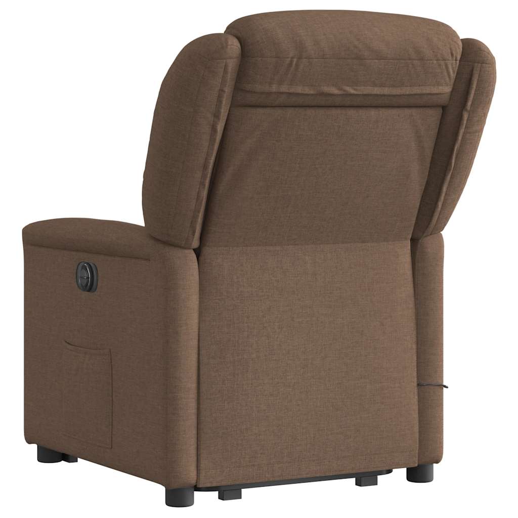 Fauteuil inclinable de massage électrique Marron Tissu Fauteuils vidaXL