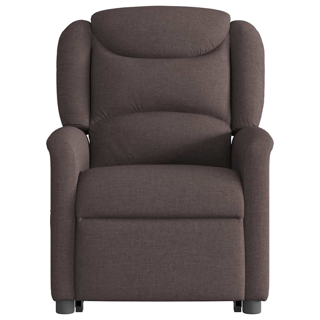 Fauteuil inclinable de massage électrique Marron foncé Tissu Fauteuils vidaXL