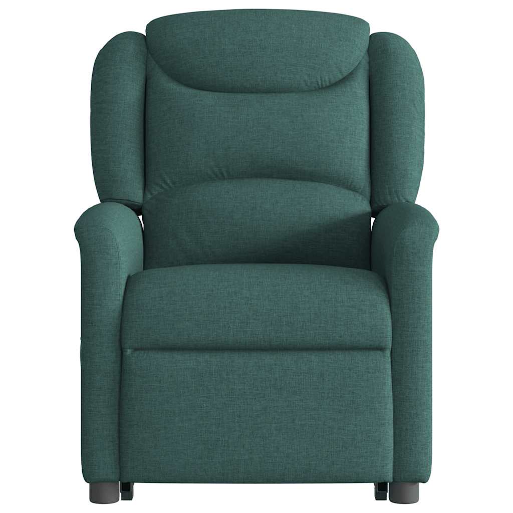 Fauteuil inclinable de massage électrique Vert foncé Tissu Fauteuils vidaXL