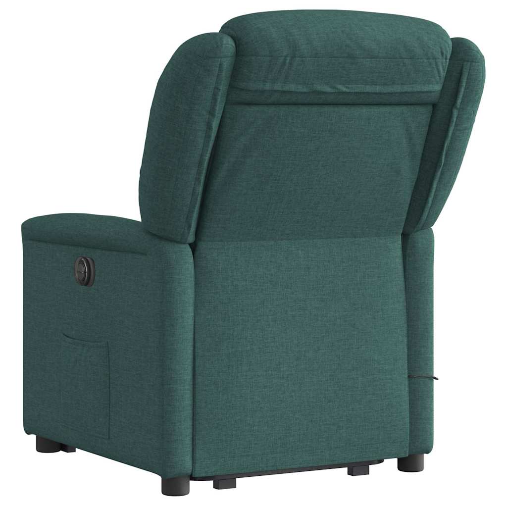 Fauteuil inclinable de massage électrique Vert foncé Tissu Fauteuils vidaXL