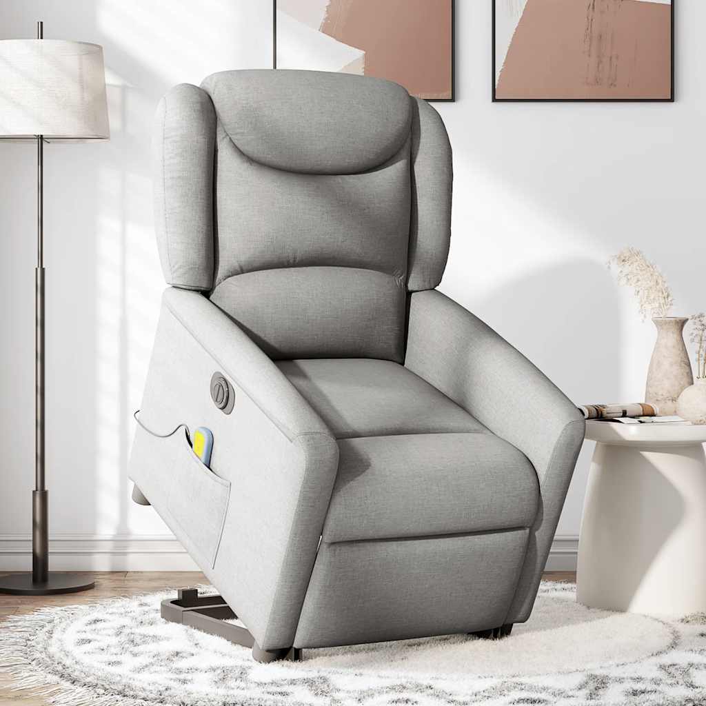 Fauteuil inclinable de massage électrique gris nuage tissu Fauteuils vidaXL