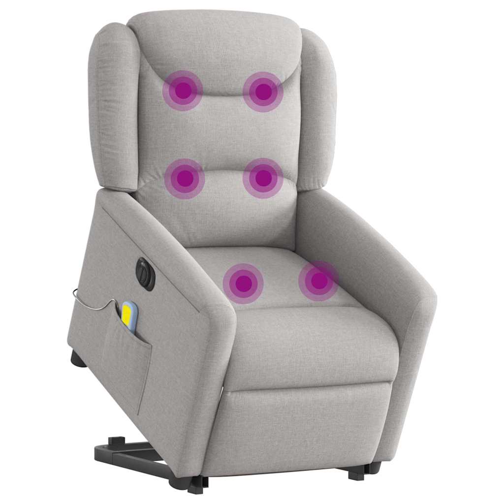 Fauteuil inclinable de massage électrique gris nuage tissu Fauteuils vidaXL