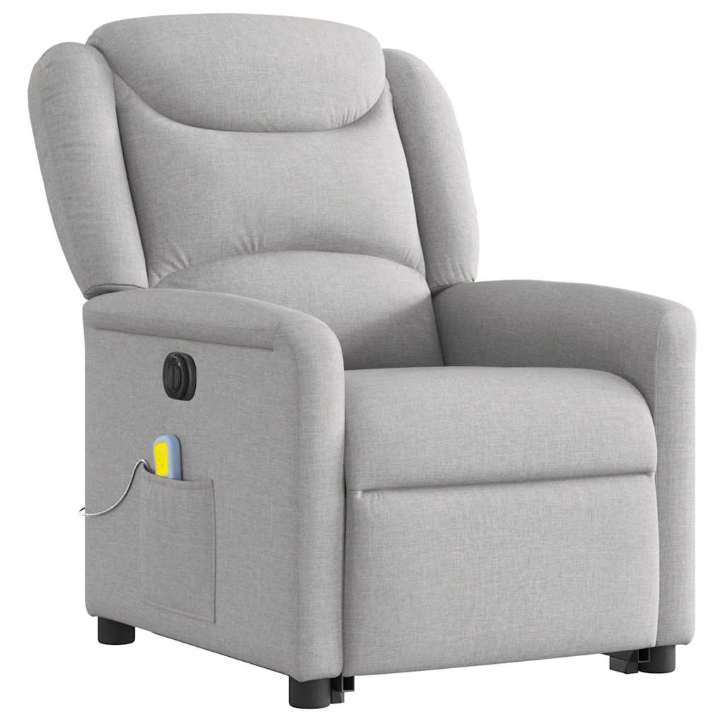 Fauteuil inclinable de massage électrique gris nuage tissu Fauteuils vidaXL