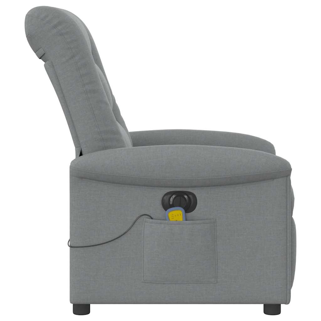 Fauteuil de massage inclinable électrique gris clair tissu Fauteuils vidaXL