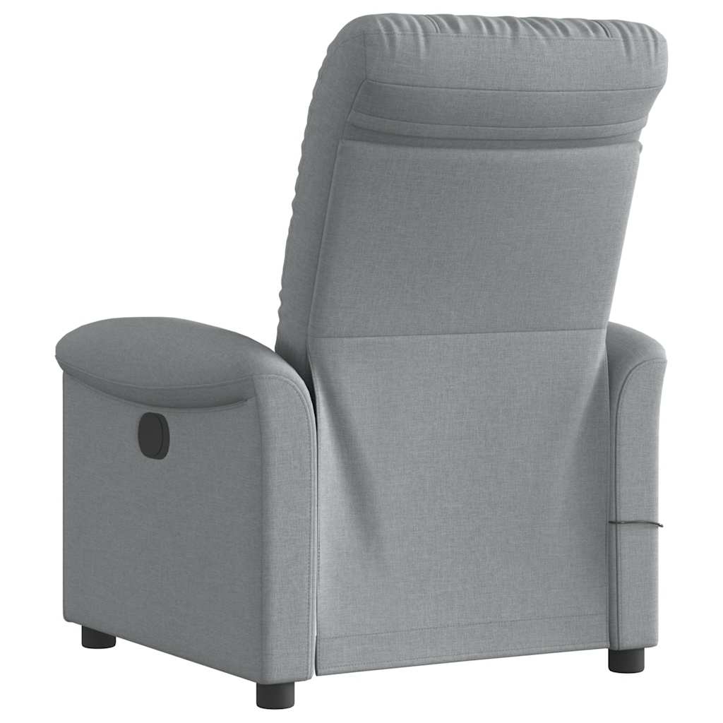 Fauteuil de massage inclinable électrique gris clair tissu Fauteuils vidaXL