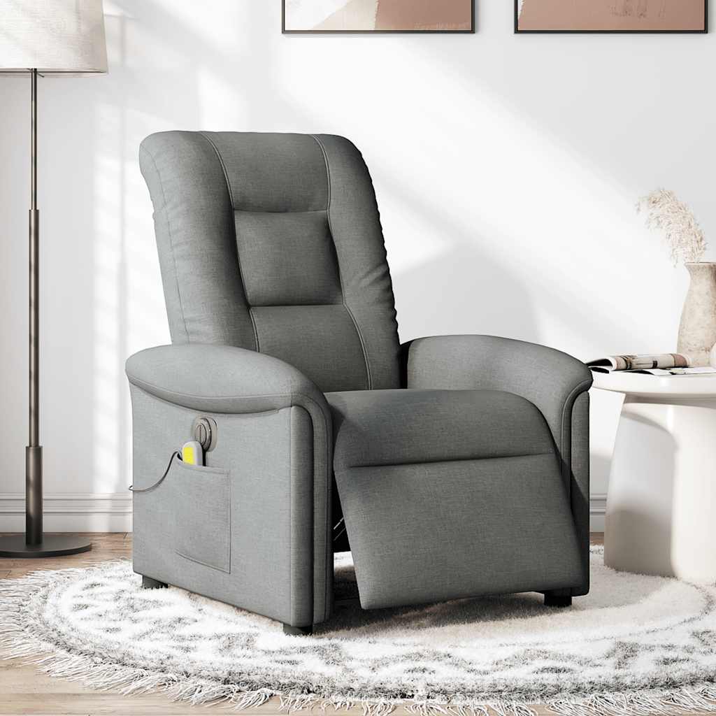 Fauteuil inclinable de massage électrique gris foncé tissu Fauteuils vidaXL