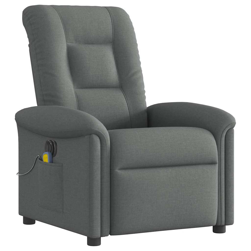 Fauteuil inclinable de massage électrique gris foncé tissu Fauteuils vidaXL