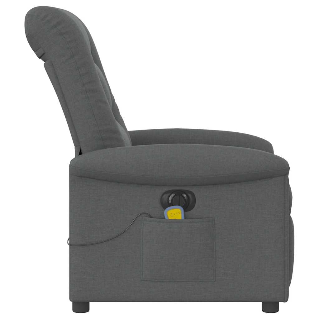 Fauteuil inclinable de massage électrique gris foncé tissu Fauteuils vidaXL