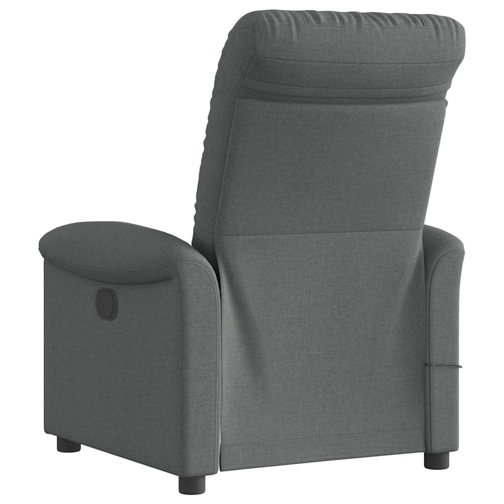 Fauteuil inclinable de massage électrique gris foncé tissu Fauteuils vidaXL