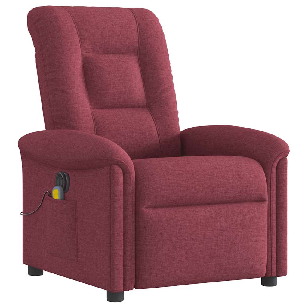 Fauteuil de massage inclinable électrique Rouge bordeaux Tissu Fauteuils vidaXL