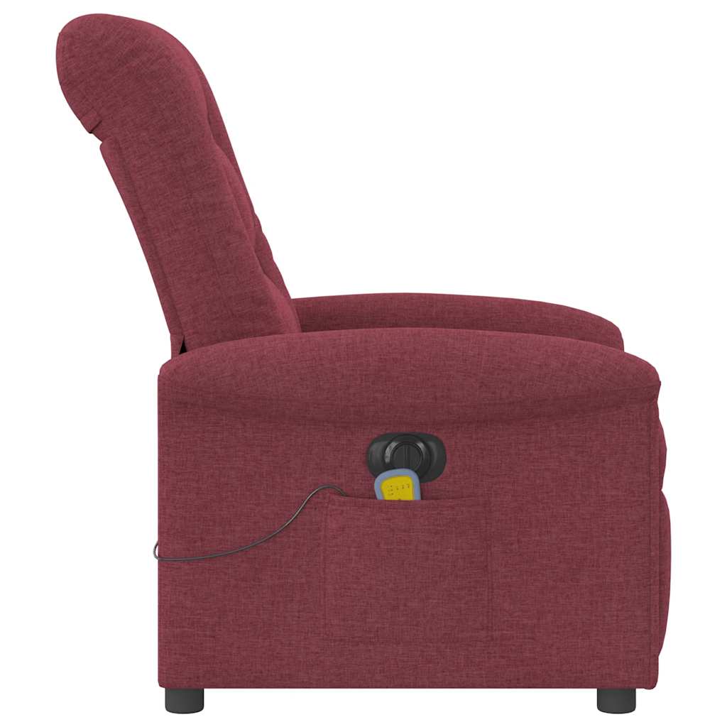 Fauteuil de massage inclinable électrique Rouge bordeaux Tissu Fauteuils vidaXL