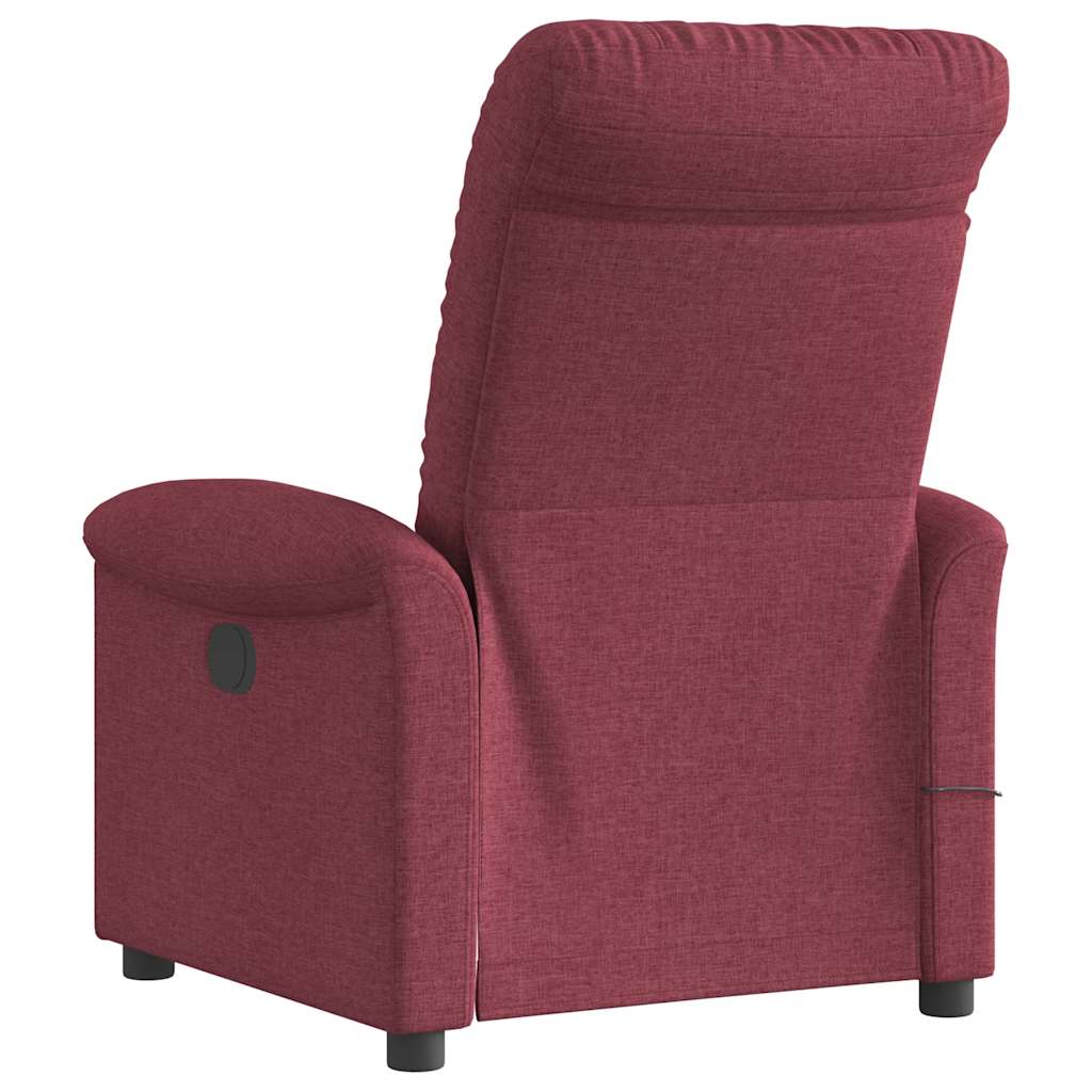 Fauteuil de massage inclinable électrique Rouge bordeaux Tissu Fauteuils vidaXL