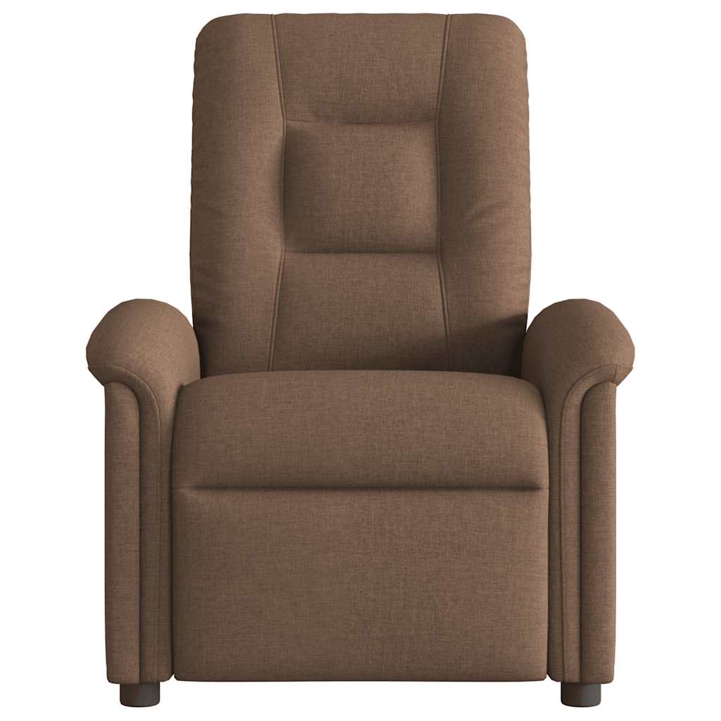 Fauteuil inclinable de massage électrique marron tissu Fauteuils vidaXL