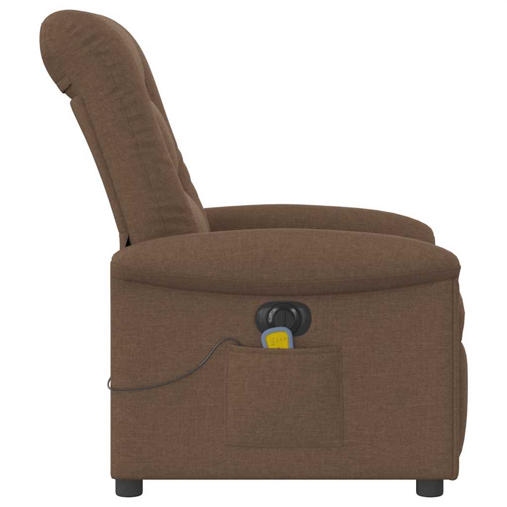 Fauteuil inclinable de massage électrique marron tissu Fauteuils vidaXL