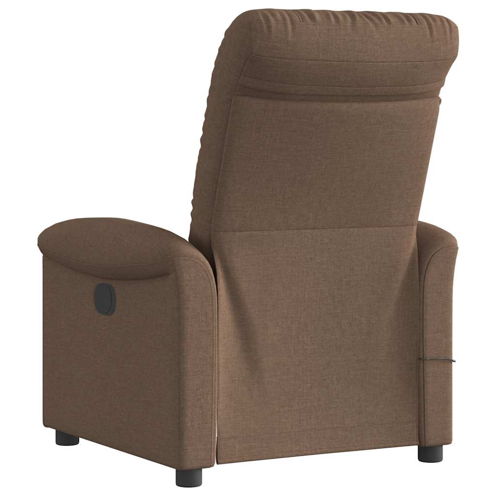 Fauteuil inclinable de massage électrique marron tissu Fauteuils vidaXL