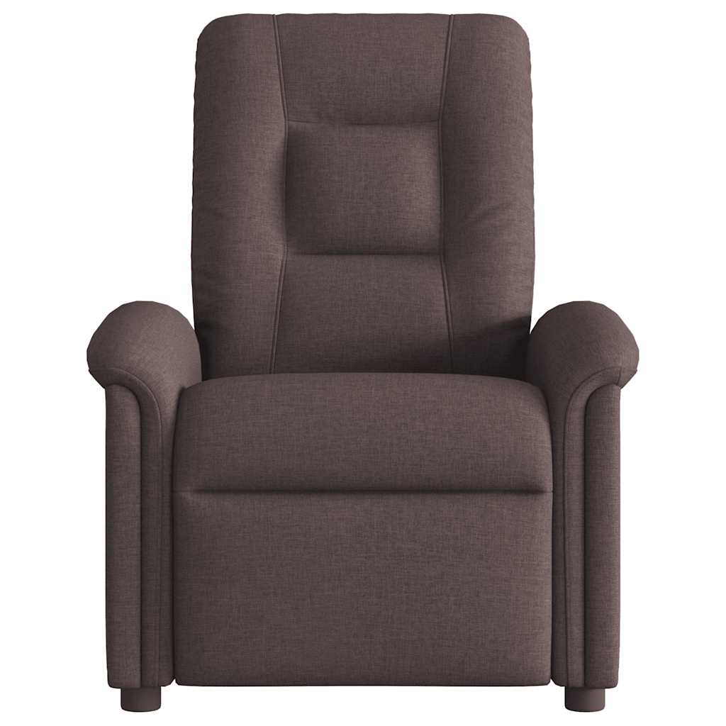 Fauteuil de massage inclinable électrique Marron foncé Tissu Fauteuils vidaXL