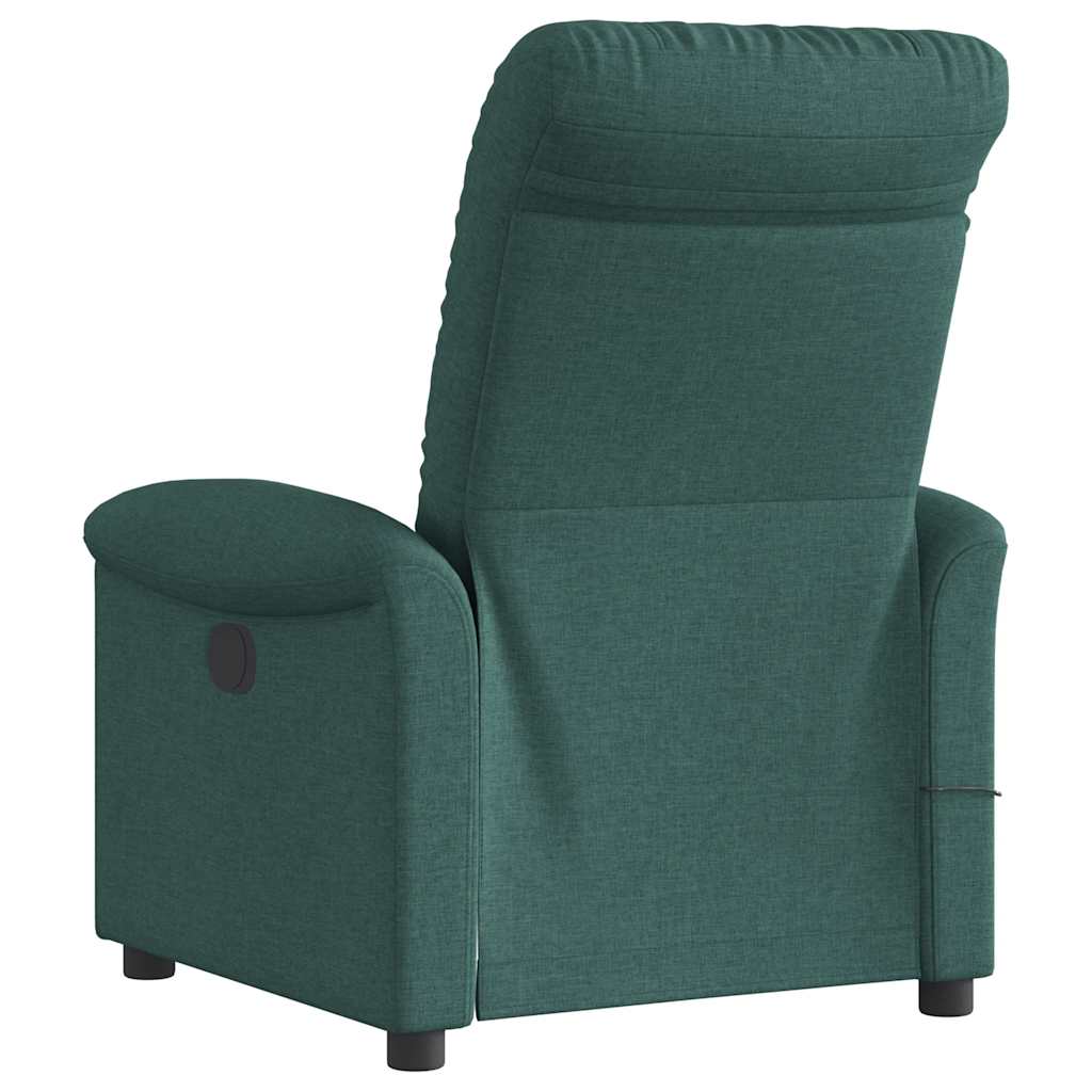 Fauteuil de massage inclinable électrique Vert foncé Tissu Fauteuils vidaXL