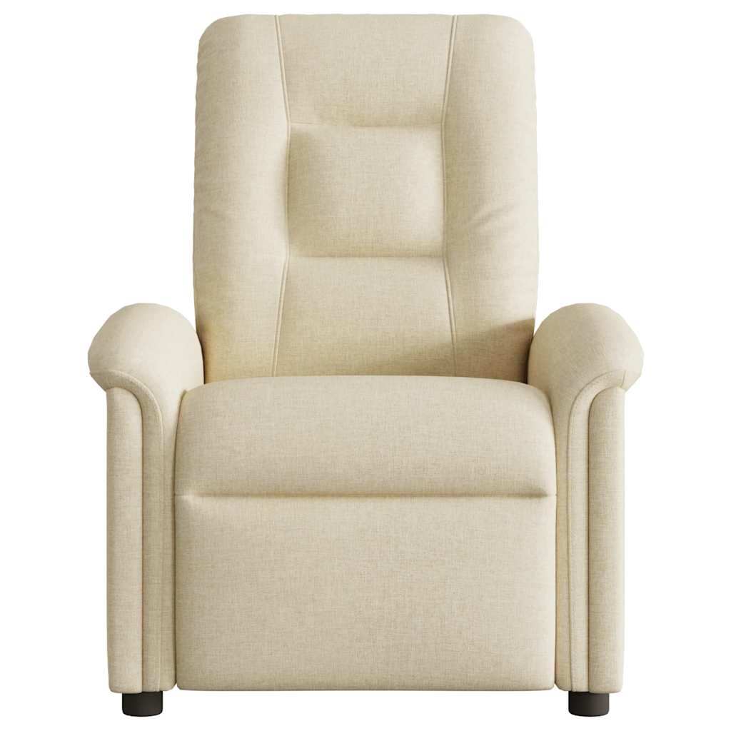 Fauteuil inclinable de massage électrique crème tissu Fauteuils vidaXL