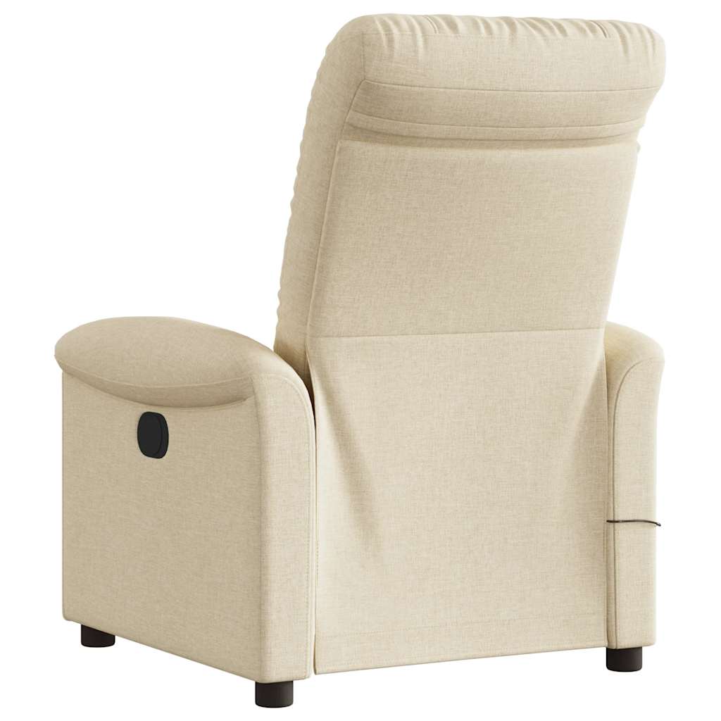 Fauteuil inclinable de massage électrique crème tissu Fauteuils vidaXL