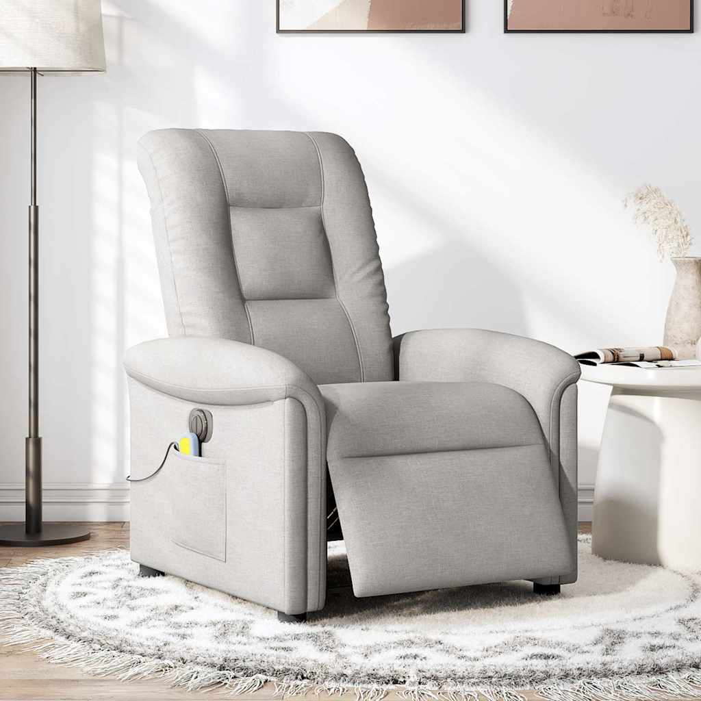 Fauteuil de massage inclinable électrique gris nuage tissu Fauteuils vidaXL