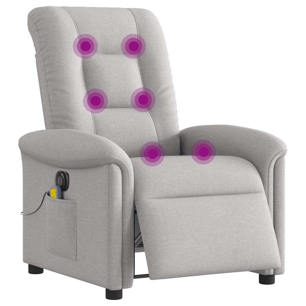 Fauteuil de massage inclinable électrique gris nuage tissu Fauteuils vidaXL