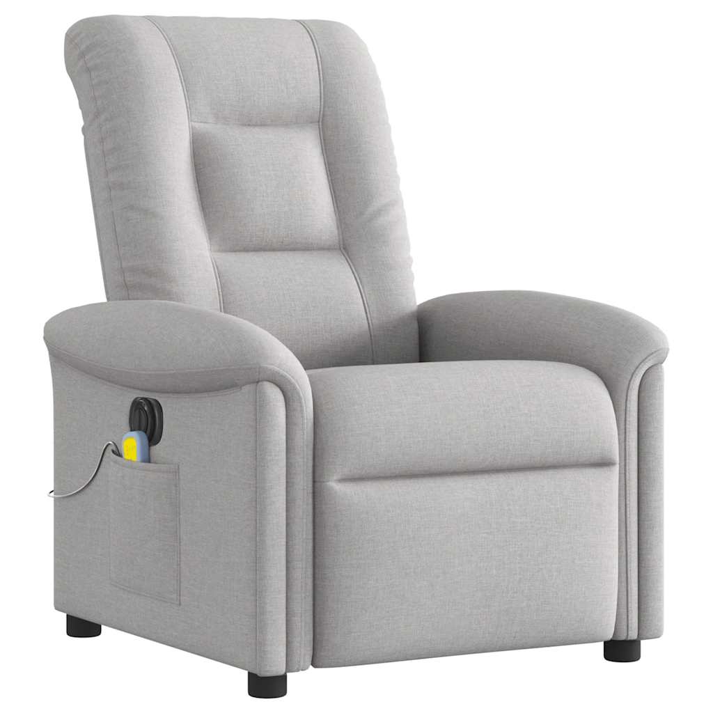 Fauteuil de massage inclinable électrique gris nuage tissu Fauteuils vidaXL