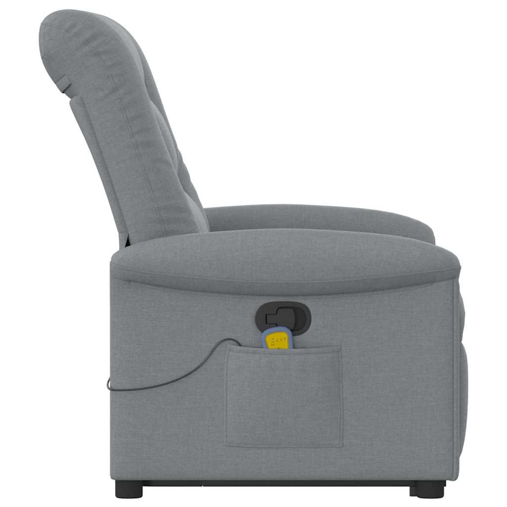 Fauteuil de massage inclinable Gris clair Tissu Fauteuils vidaXL