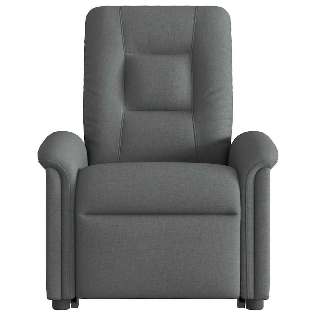 Fauteuil de massage inclinable Gris foncé Tissu Fauteuils vidaXL