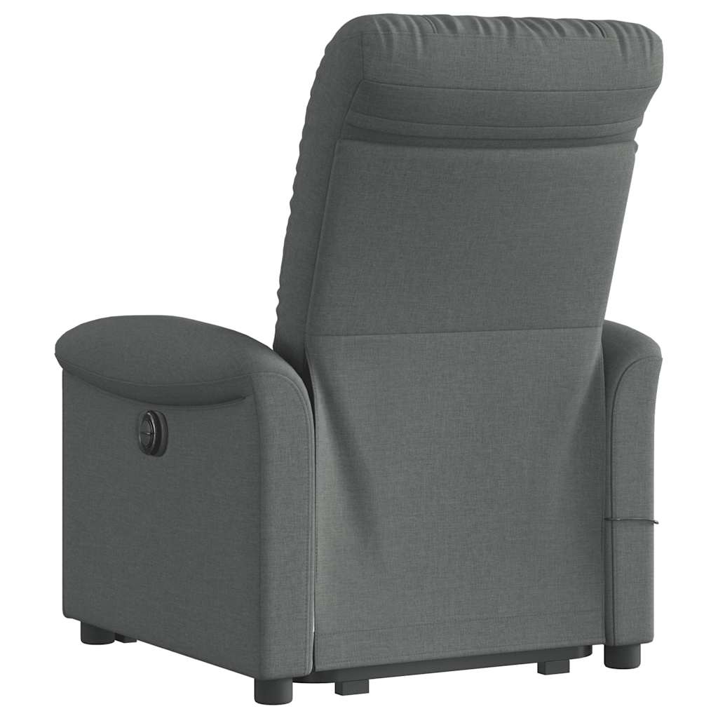 Fauteuil de massage inclinable Gris foncé Tissu Fauteuils vidaXL