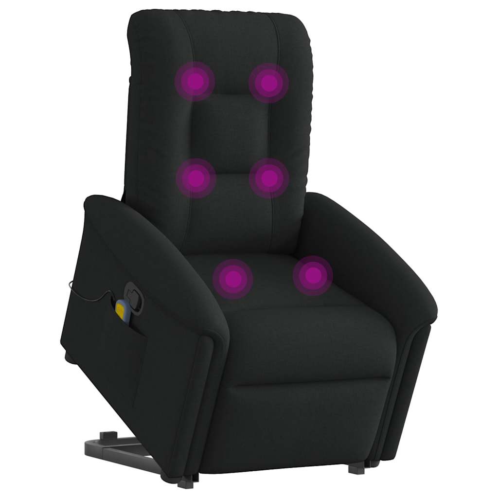 Fauteuil de massage inclinable Noir Tissu Fauteuils vidaXL