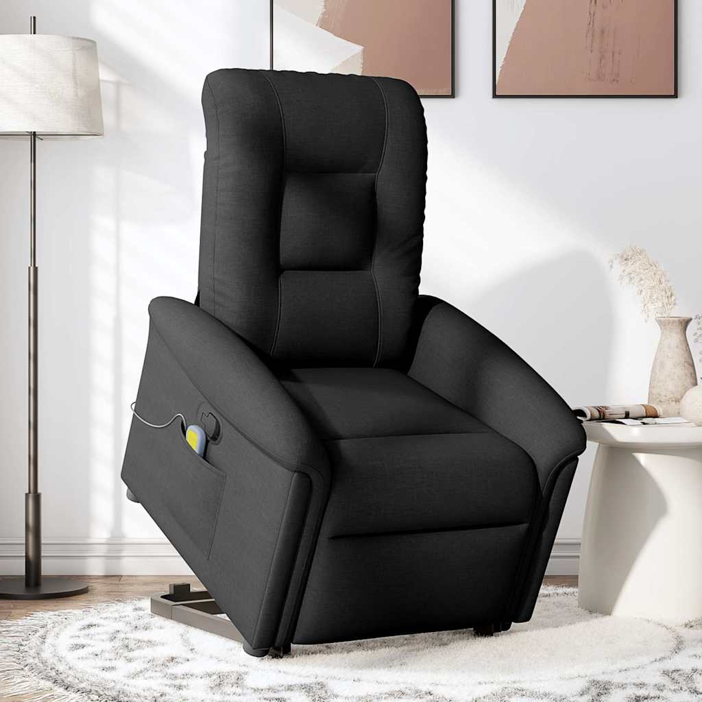 Fauteuil de massage inclinable Noir Tissu Fauteuils vidaXL