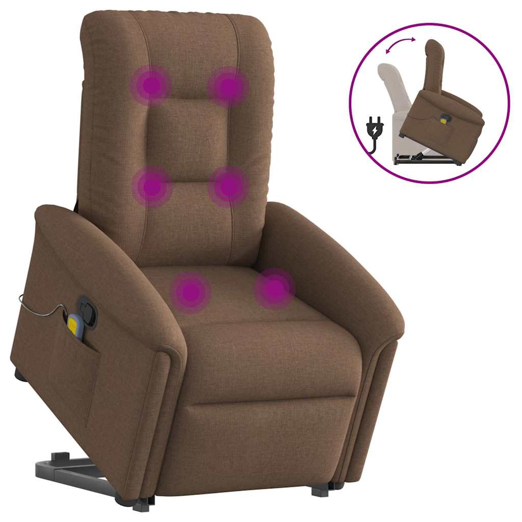 Fauteuil de massage inclinable Marron Tissu Fauteuils vidaXL