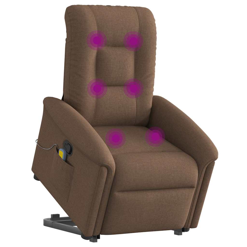 Fauteuil de massage inclinable Marron Tissu Fauteuils vidaXL