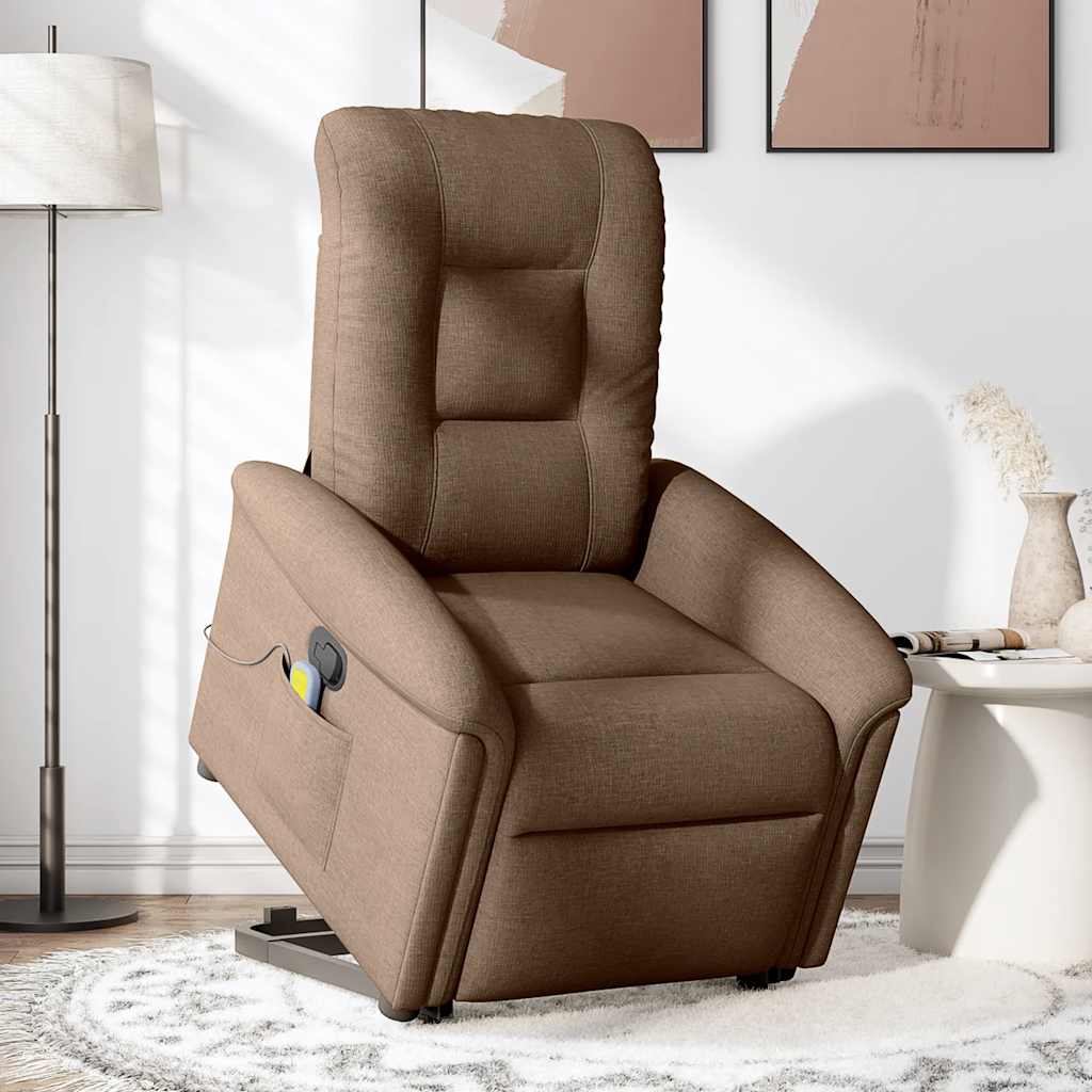 Fauteuil de massage inclinable Marron Tissu Fauteuils vidaXL