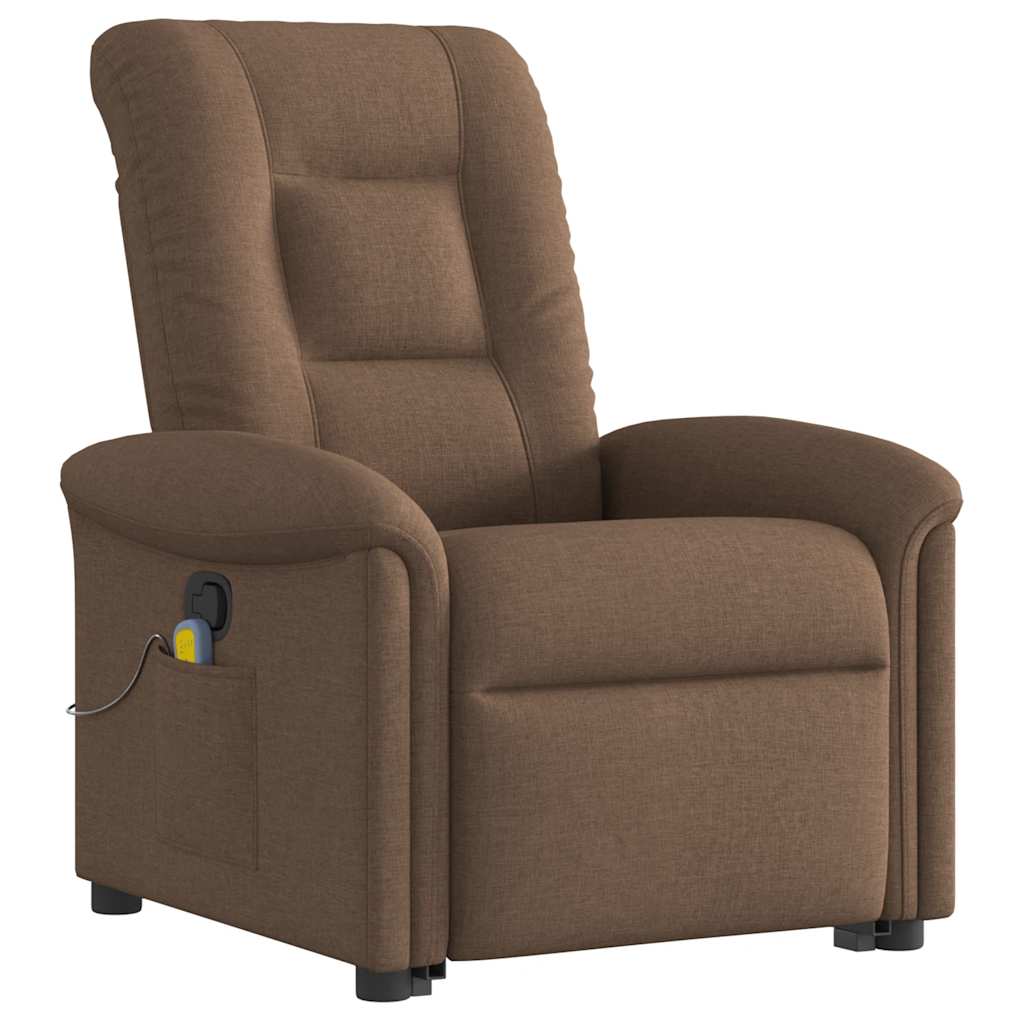 Fauteuil de massage inclinable Marron Tissu Fauteuils vidaXL