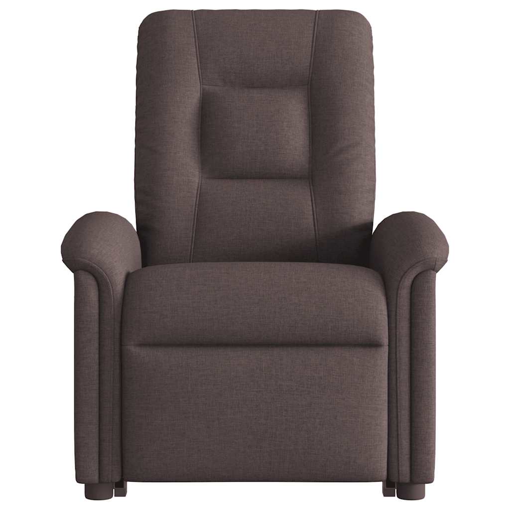 Fauteuil inclinable de massage Marron foncé Tissu Fauteuils vidaXL