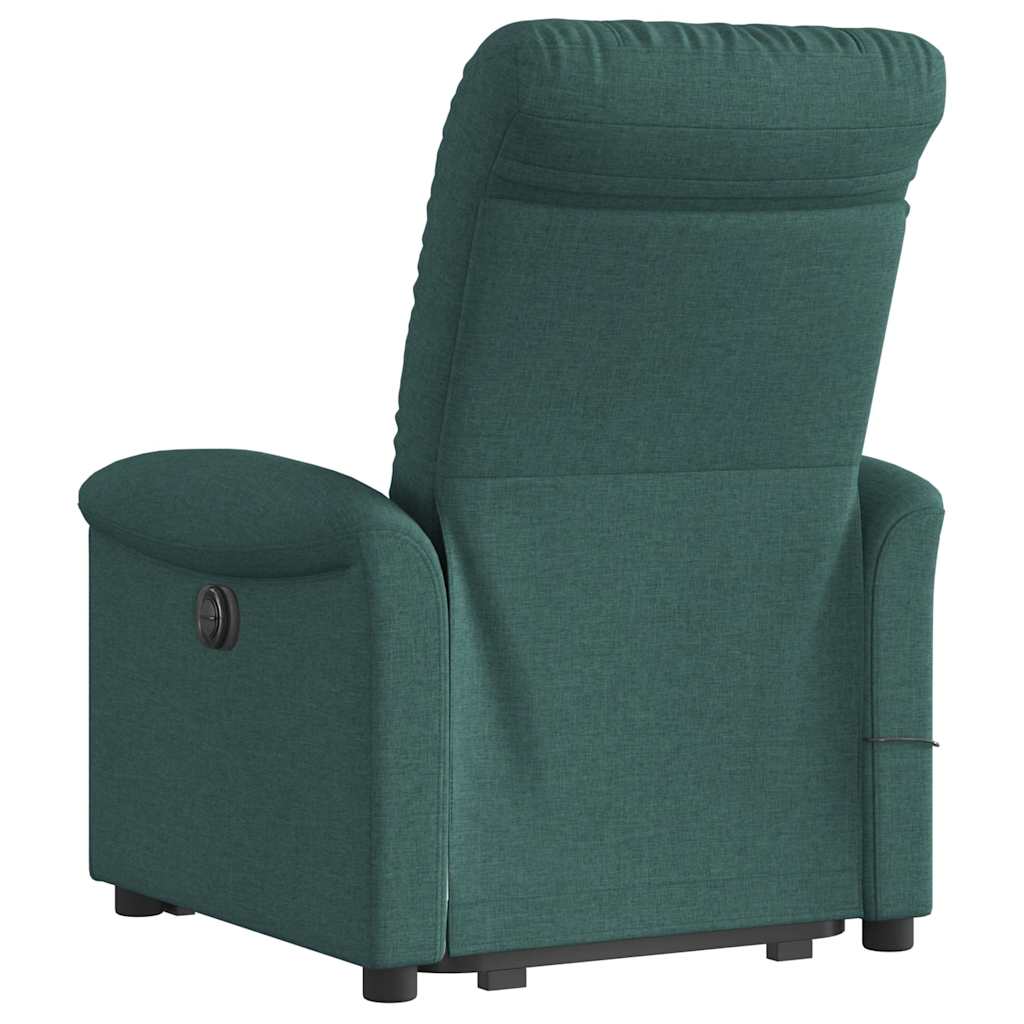 Fauteuil inclinable de massage Vert foncé Tissu Fauteuils vidaXL