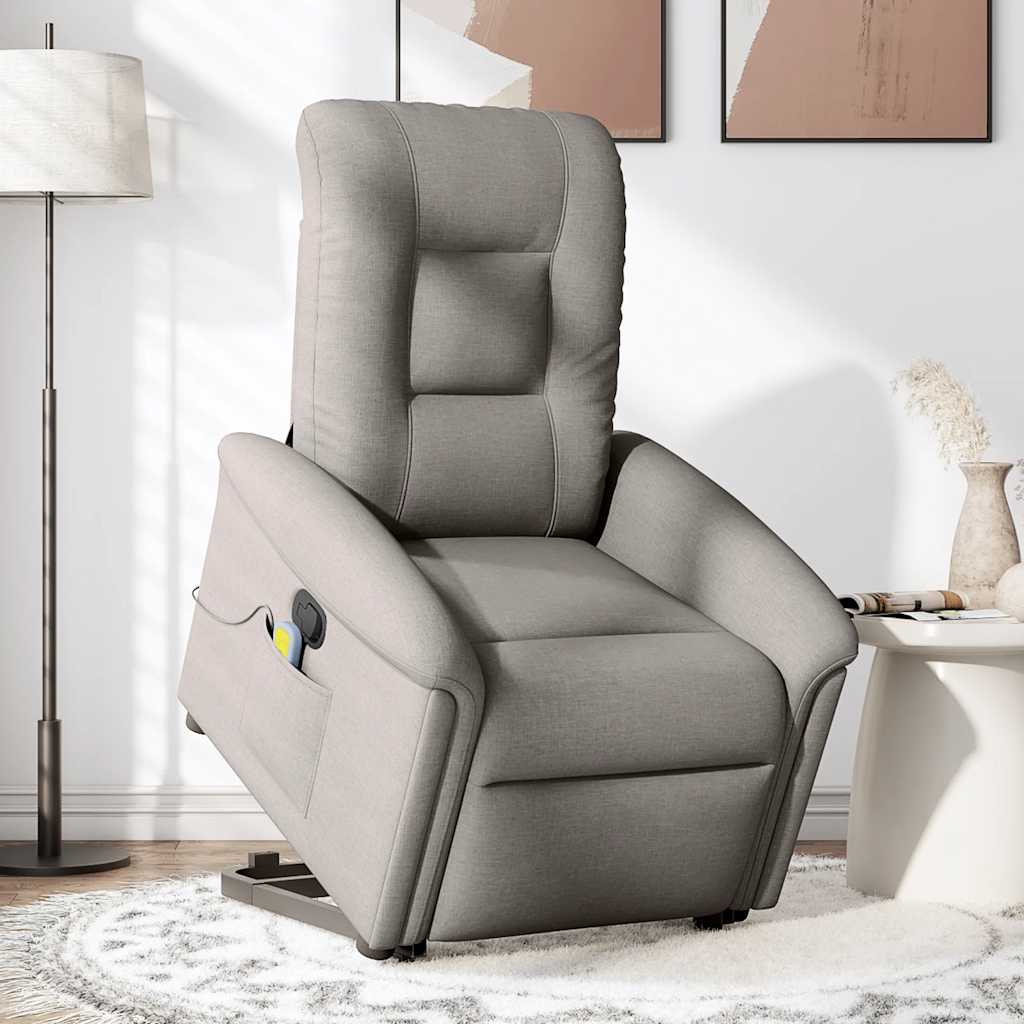 Fauteuil inclinable de massage Taupe Tissu Fauteuils vidaXL