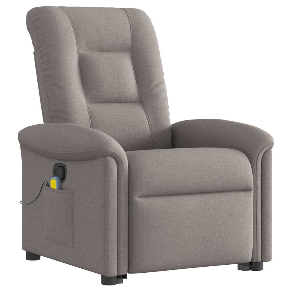 Fauteuil inclinable de massage Taupe Tissu Fauteuils vidaXL