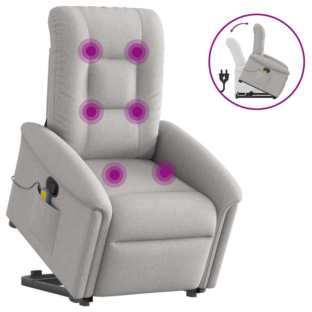 Fauteuil de massage inclinable gris nuage tissu Fauteuils vidaXL